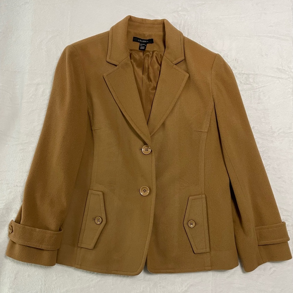 LOUBEN Tan Tailored Blazer with Notched Lapels